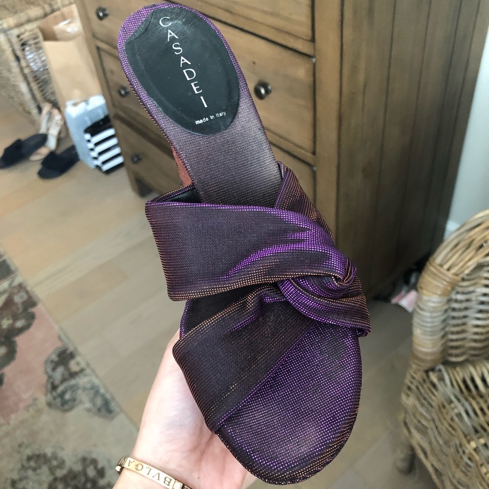 Casadei Multicolored Metallic Slides - image 1